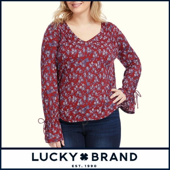 Plus Lucky Brand Floral A-Line Top Size 2X - Picture 2 of 11